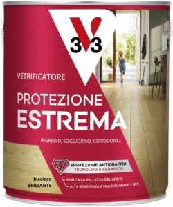 Vetrificatore parquet protezione estrema, brillante incolore  - 2,5 litri